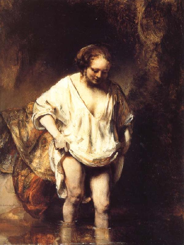 REMBRANDT Harmenszoon van Rijn A Woman Bathing in a Stream Germany oil painting art